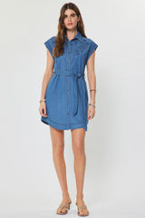 Kit embroidered denim mini dress