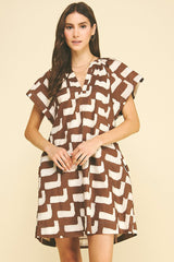 Erin mini dress in brown
