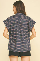 Maria dot top in navy