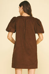 Allie mini dress in chocolate