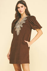 Allie mini dress in chocolate