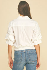 Chloe banded hem top in white