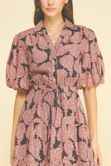 Sara midi dress in rust