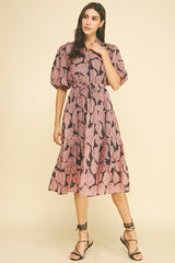 Sara midi dress in rust