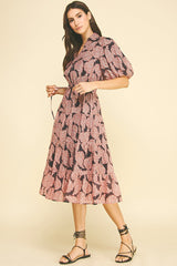 Sara midi dress in rust
