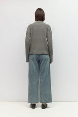 Felicity stripe pullover in black
