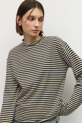 Felicity stripe pullover in black