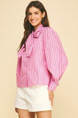 Macy stripe blouse in pink