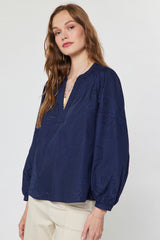 Jess eyelet top in navy