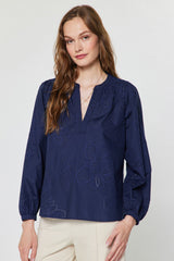 Jess eyelet top in navy
