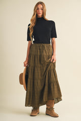 Malin maxi skirt in olive