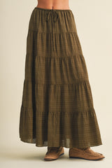 Malin maxi skirt in olive