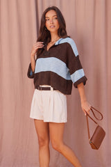 Beth wide stripe knit top