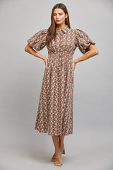 Mandy midi dress in brown