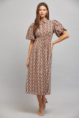 Mandy midi dress in brown