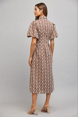Mandy midi dress in brown