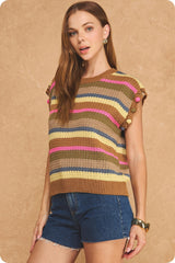 Lori mutil color stripe sweater
