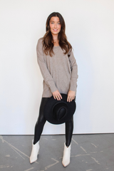 We're Dreaming Sweater in Heather Mocha