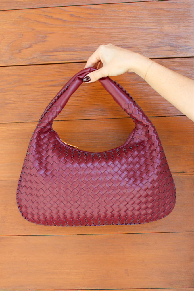 Millie Woven Bag in Wine