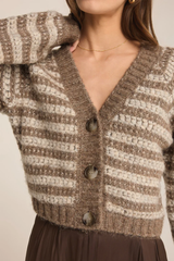 Este Metallic Stripe Cardigan by Z Supply