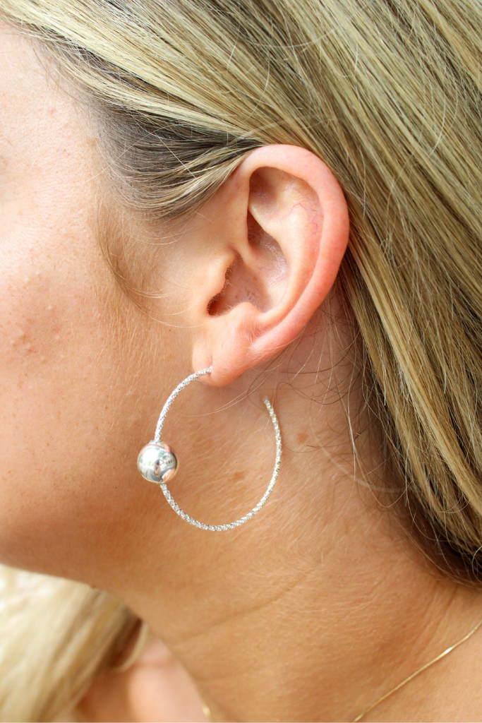 Silver Lining Hoop Earring