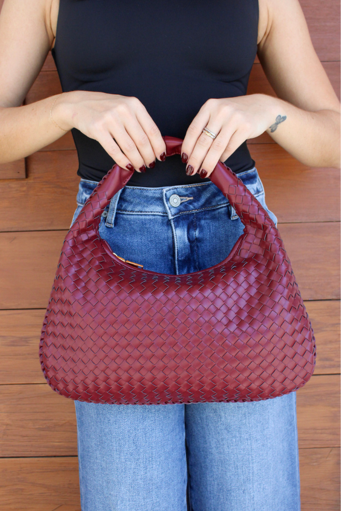 Millie Woven Bag in Wine