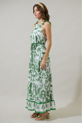 Kimana Floral Halter Neck Maxi Dress