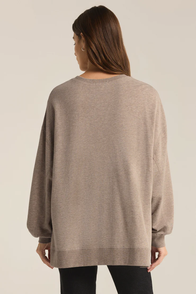 Modern Weekender Sweatshirt in Heather Taupe by Z Supply