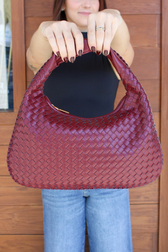 Millie Woven Bag in Wine