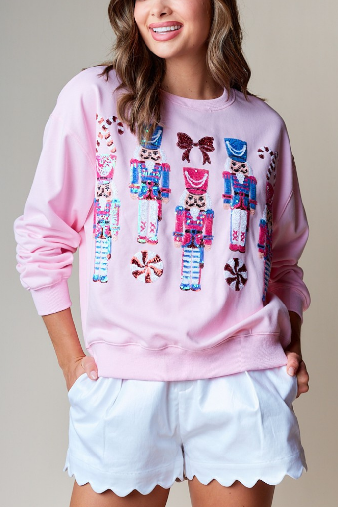 Nutcracker Candy Sequin Sweatshirt