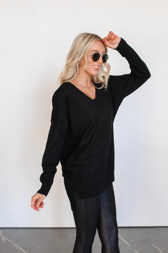 We're Dreaming Sweater in Black