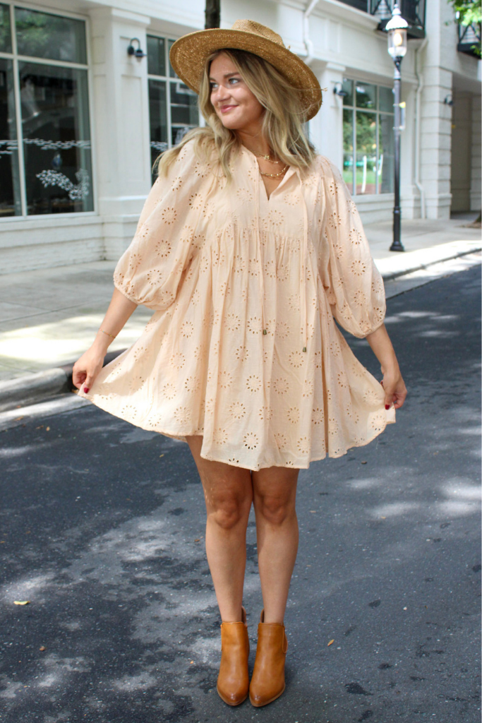 Poppy Eyelet Mini Dress