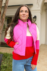 Pretty In Pink Puffer Vest