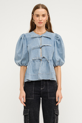 Claire Tie Front Denim Top