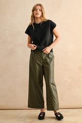 Campbell short sleeve sweater in black