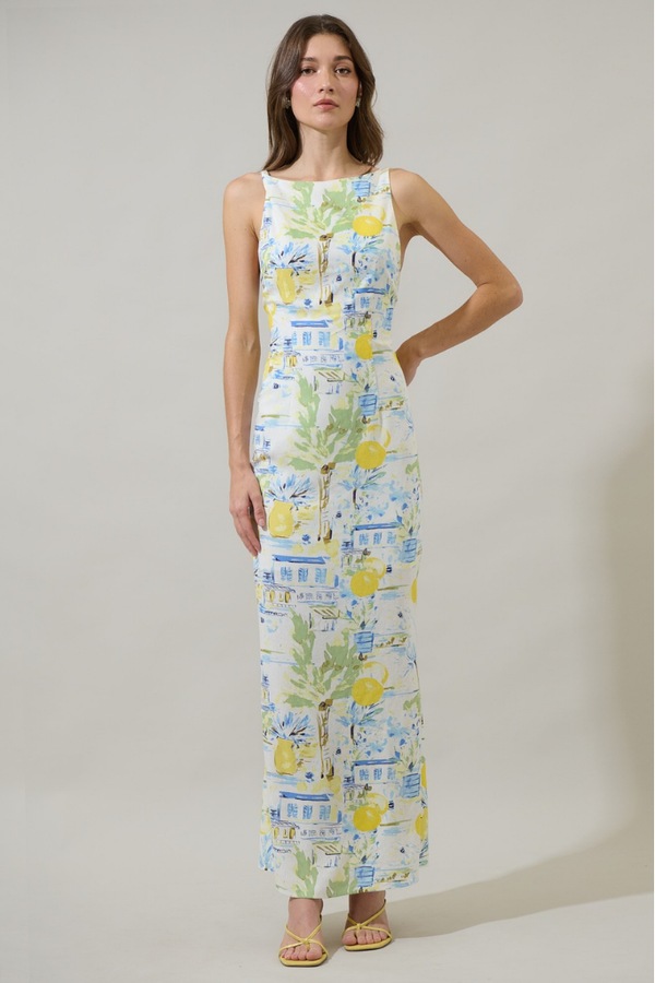 Bart Town Open Back Midi Dress