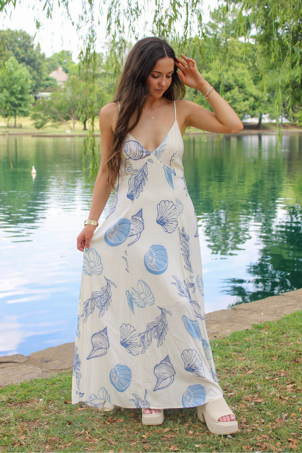 Shell Shocked Maxi Dress In Blue