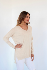 We're Dreaming Sweater in Heather Oatmeal