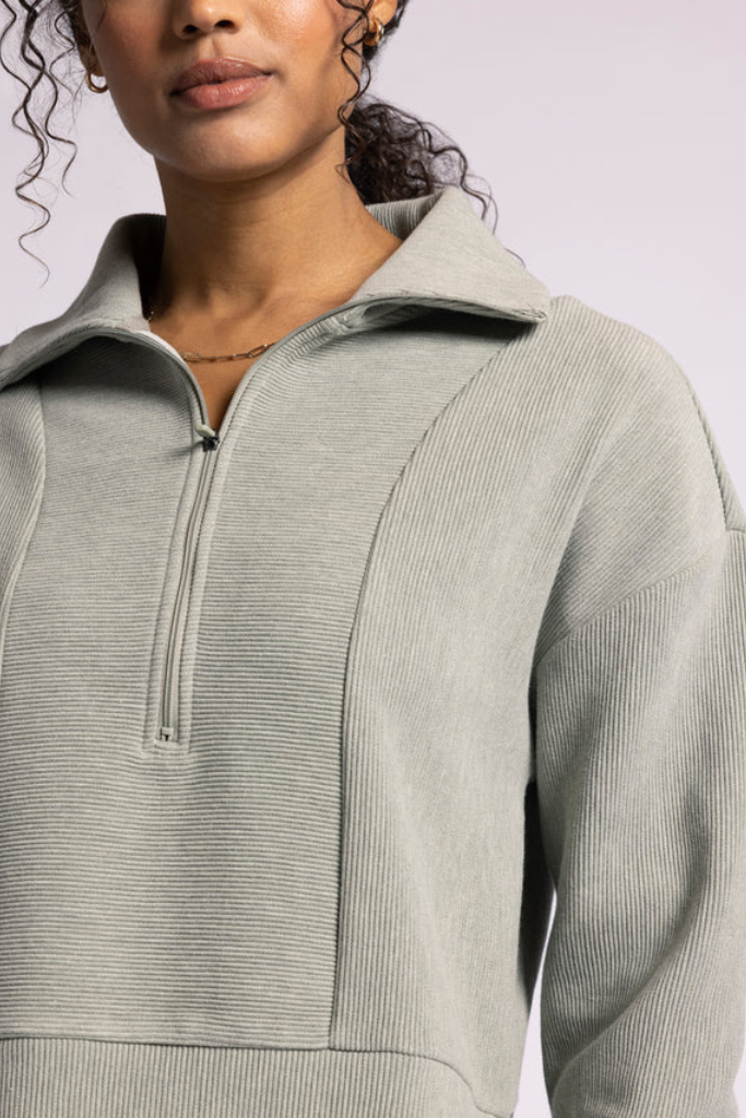 Kristine Quarter Zip Pullover in Vetiver