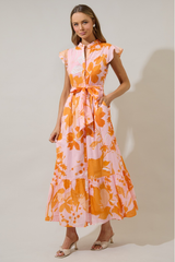 Lenira Floral Button Down Maxi Dress