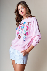 Nutcracker Candy Sequin Sweatshirt