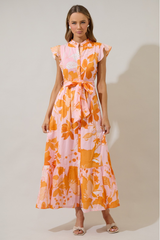 Lenira Floral Button Down Maxi Dress