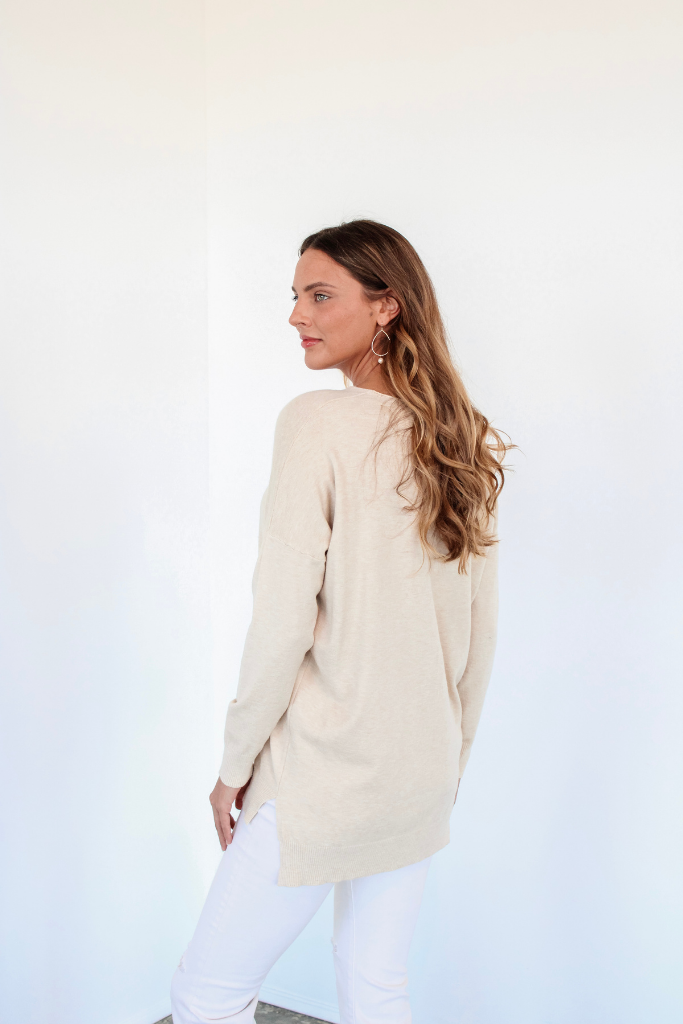 We're Dreaming Sweater in Heather Oatmeal