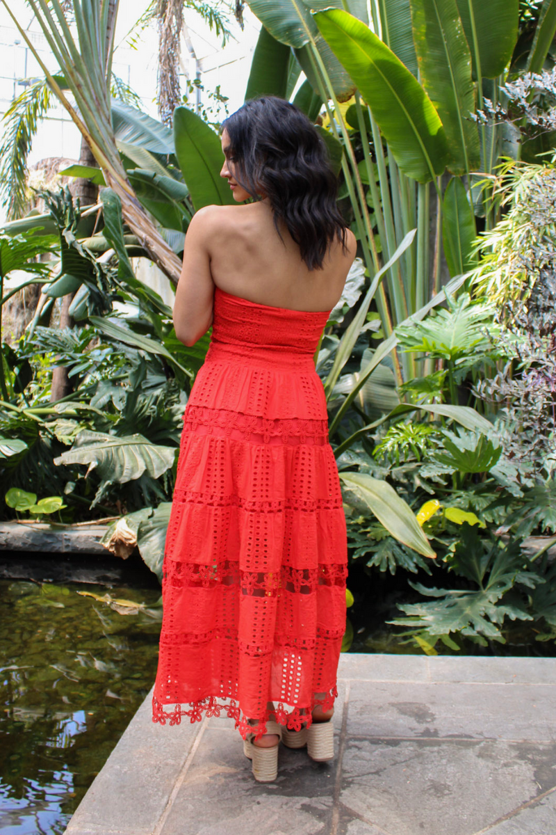 Safe Haven Midi Dress in Red