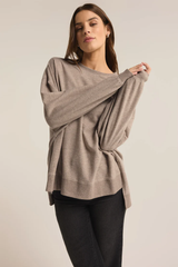 Modern Weekender Sweatshirt in Heather Taupe by Z Supply