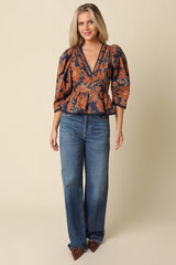 Felicity deep V blouse