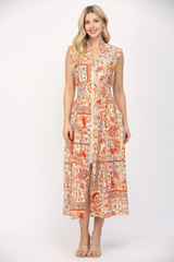 Lilli Scarf Print Midi Dress