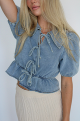 Girlhood Denim Top In Light Wash