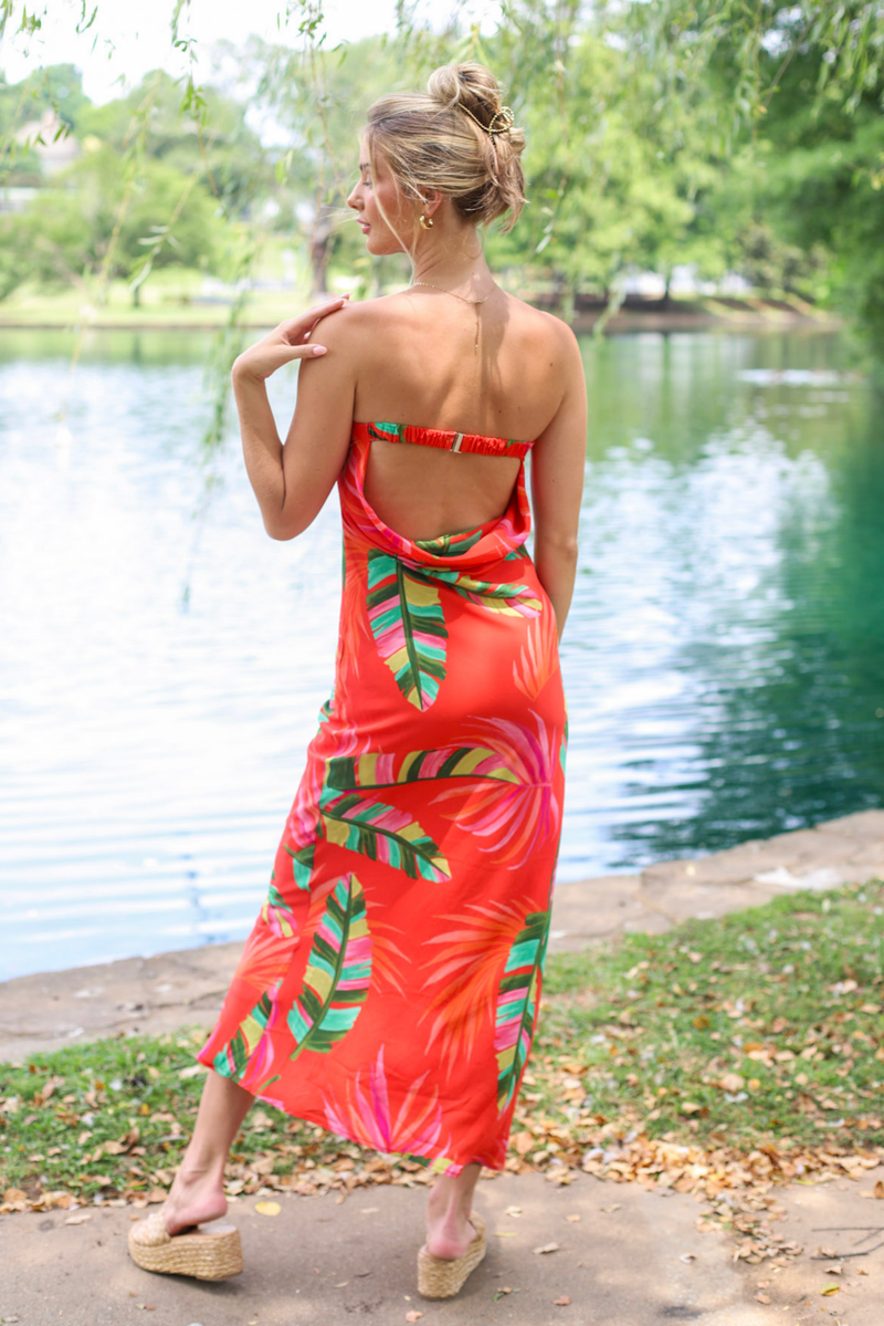 Summer Abroad Strapless Midi Dress