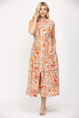 Lilli Scarf Print Midi Dress